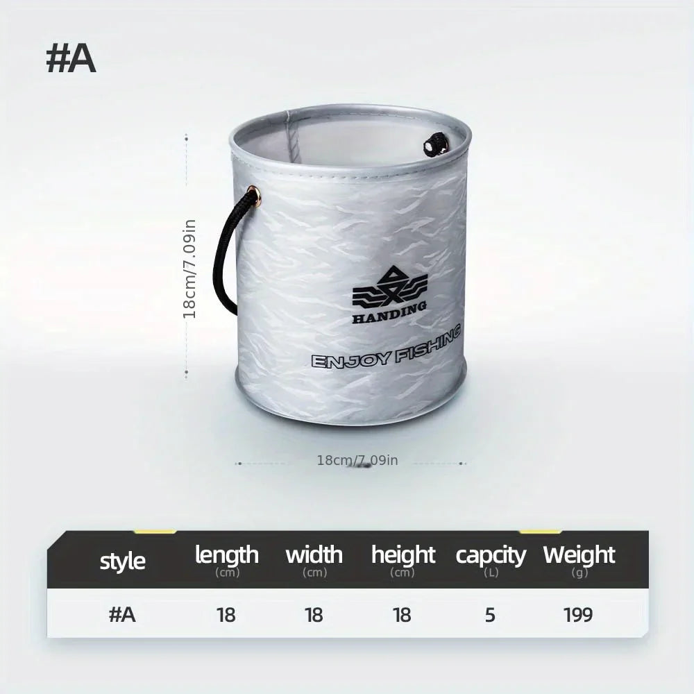Portable 10L Fishing Bucket with Rope - Camping, Traveling, Hiking, Boating, Gardening Essential
