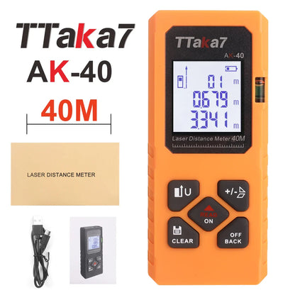 40M/60M Mini Smart Laser Distance Meter | Portable USB Rechargeable Infrared Rangefinder