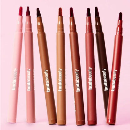 Velvet Brown Lip Liner - Nude Matte Waterproof Cherry Red Lip Contour Pencil for Women
