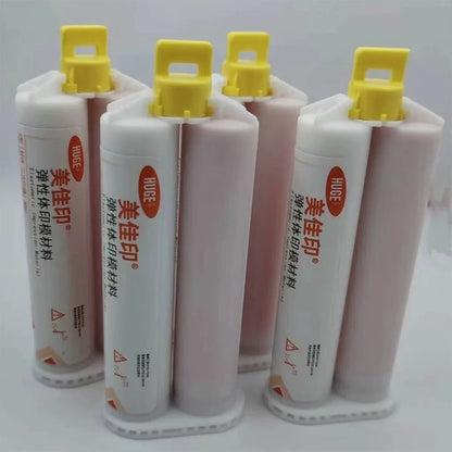 Dental Impression Light Body Silicone Rubber 50ml with Elastomeric Mixing Tips – Gum Bite Registration Material