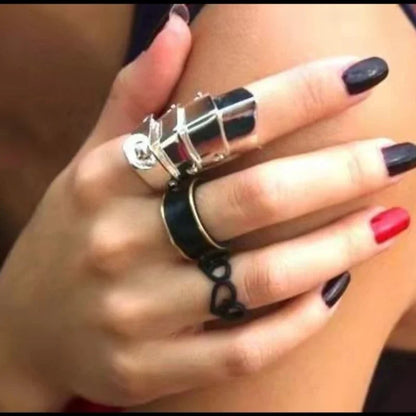 Anime Oosaki Nana Cosplay Metal Armor Ring – Rock Punk Style Movable Joint Jewelry for Unisex Gift