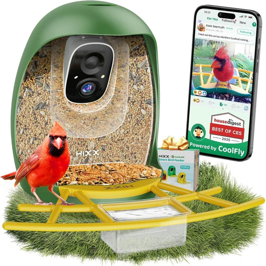 HOME Smart Bird Feeder with Camera – 2K HD Live Birdwatching, AI Bird Identification & Automatic Photo Capture