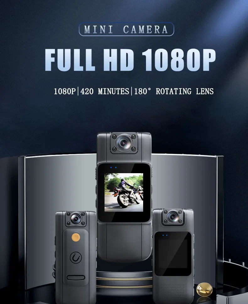 JOZUZE B23 1080P HD Mini Camera — Portable Digital Video Recorder with Infrared Night Vision, BodyCam & Small Bike Camcorder