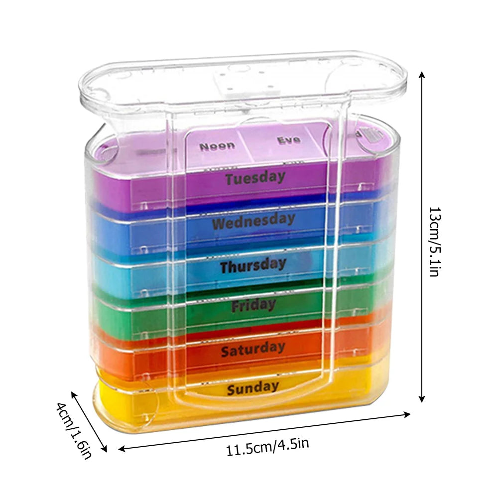 7/14/28-Day Pill Organizer – Weekly & Monthly Medicine Box with Tablet Storage, Splitter & Container Case