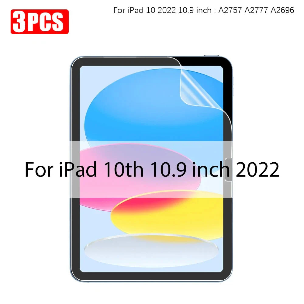 3Pcs Paper-Like Screen Protector for iPad Air & Pro – Compatible with 6th to 10th Gen (11", 12.9", 10.5")