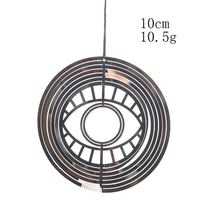 Turkish Devil Eye Wind Spinner – 3D Mirror Reflection Rotating Windchime, Feng Shui Amulet for Hanging Garden Decor