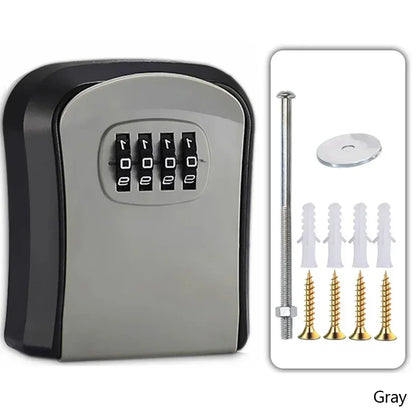 Wall Mount Key Lock Box - Outdoor Combination Lock Key Safe Storage Holder with 5 Key Capacity