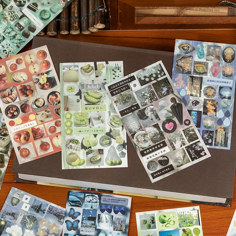 20Pcs Retro Cartoon Sticker Book - Handmade Scrapbook, Diary & Japanese Stationery Decoration Stickers