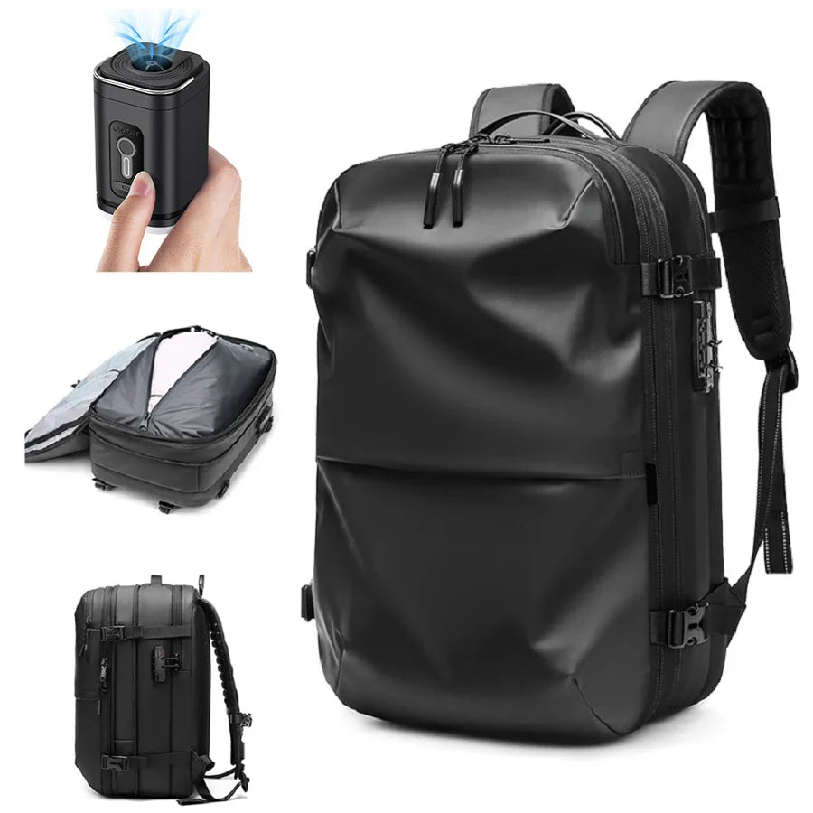 Men's Travel Backpack – Vacuum Compression, 17-Inch Laptop Backpack, Large Capacity Business & School Backpack, Expanded Hiking Bag