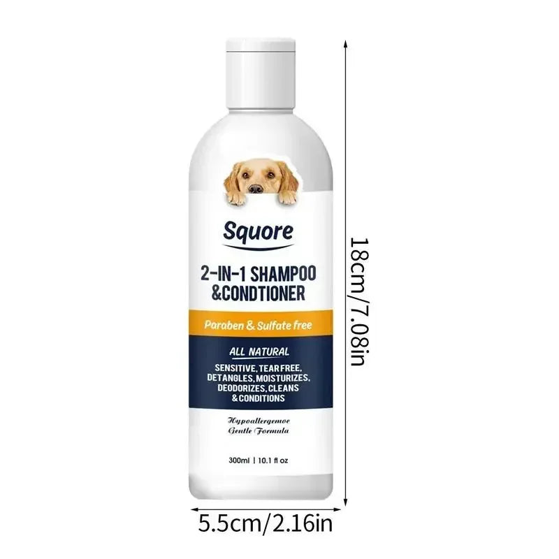 Puppy Shampoo and Conditioner 2 in 1 - Natural Moisturizing Dog Shampoo for Sensitive Skin, pH Balanced Formula