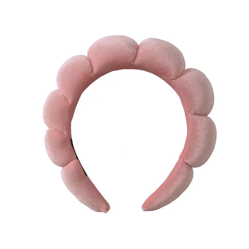 Sponge Headband for Women & Girls - Puffy Hair Band, Bubble Terry Cloth Makeup & Spa Accessory, Retro Hairwear