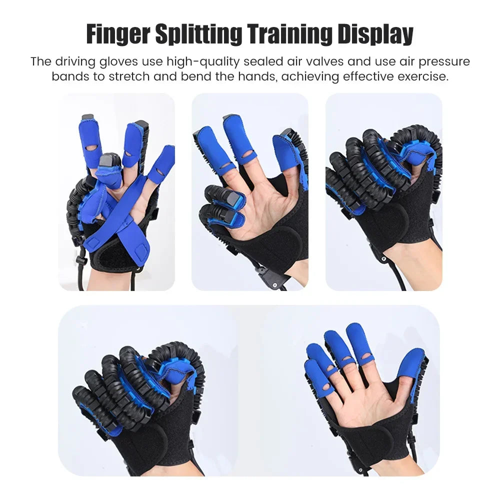 Left & Right Hand Finger Rehabilitation Exerciser Robot Gloves - Stroke Hemiplegia Cerebral Infarction Training Therapy Equipment