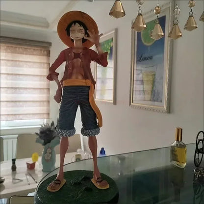 One Piece 42.5cm Straw Hat Monkey D. Luffy Figure – 1/4 Scale Large Smiley Anime Statue, Decorative Doll Toy Gift