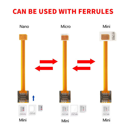 Nano 4FF SIM Card Converter - Nano to Micro 3FF Standard 2FF SIM Adapter