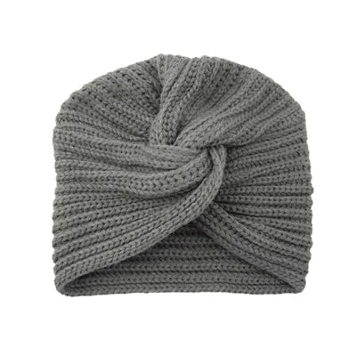 Women's Knitted Turban Hat - Bohemian Cashmere Cross Wrap Indian Wool Bonnet Cap