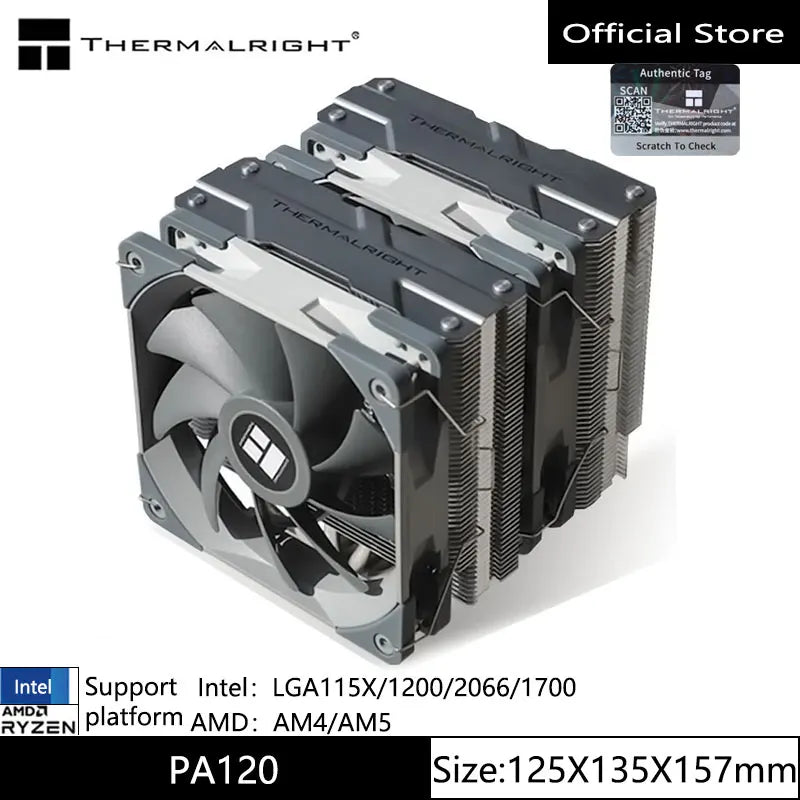 Thermalright PA120 AGHP 3.0 CPU Cooler – 6 Heat Pipes, Dual Tower Radiator, Double Fans, Top Cover, LGA1700 Support