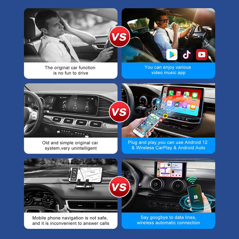 Android 13 Car AI Box — Wireless CarPlay & Android Auto Adapter for Netflix, YouTube, Chery Arrizo 5/7 & Tiggo 3/3X/5X