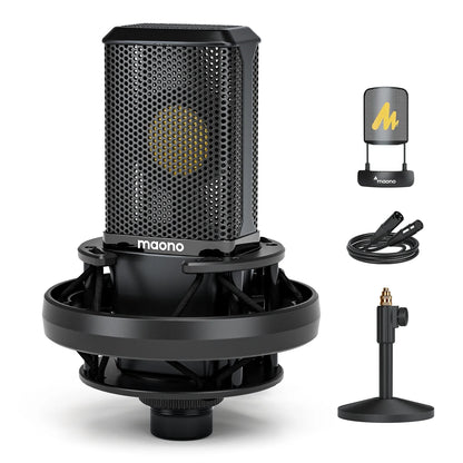 Maono PM500T XLR Condenser Microphone – 34mm Large Diaphragm Cardioid Studio Mic for Recording, Podcasting & Streaming