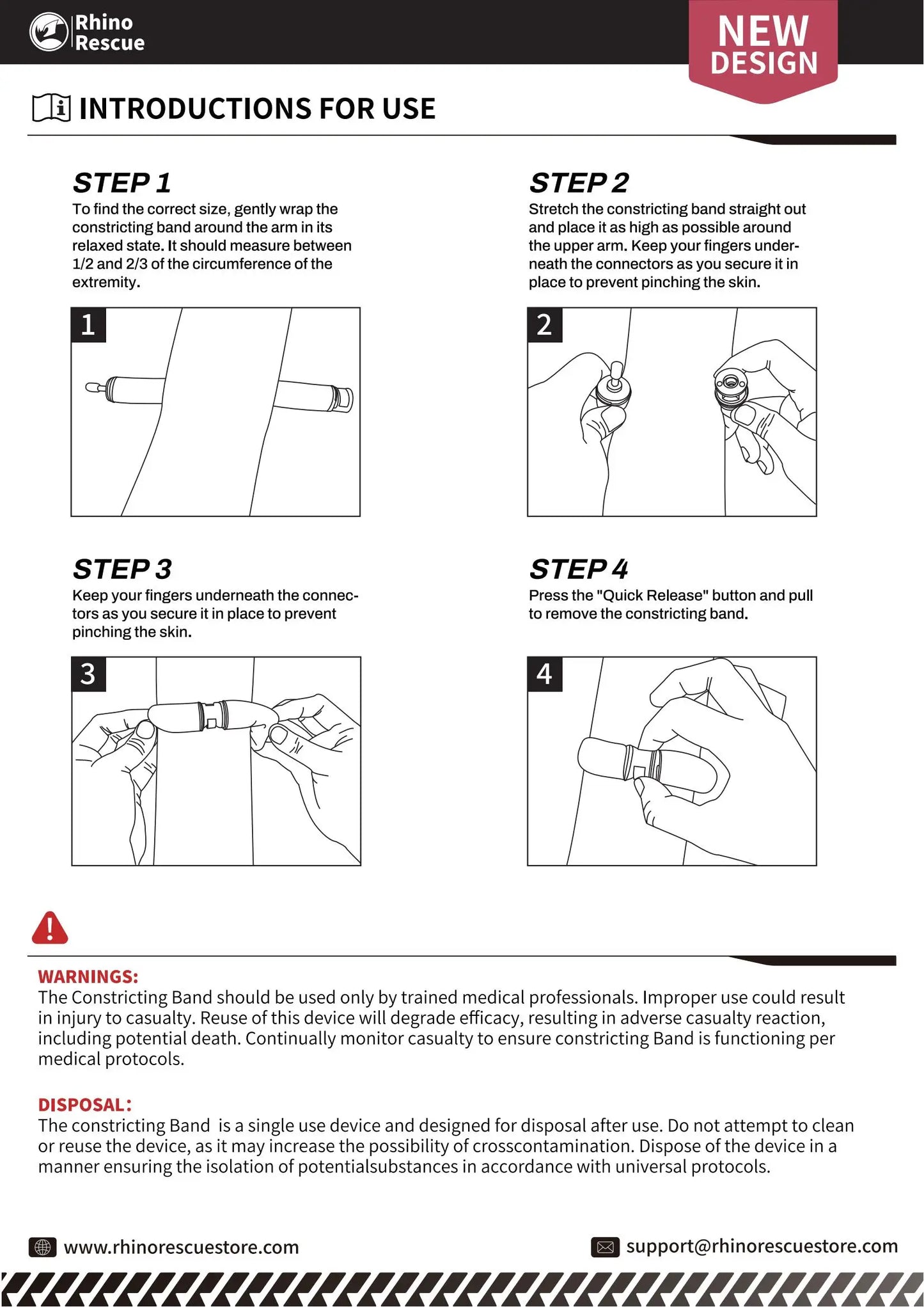 RHINO RESCUE IV Constricting Band – Rapid Vein Access for Trauma & Tactical Use
