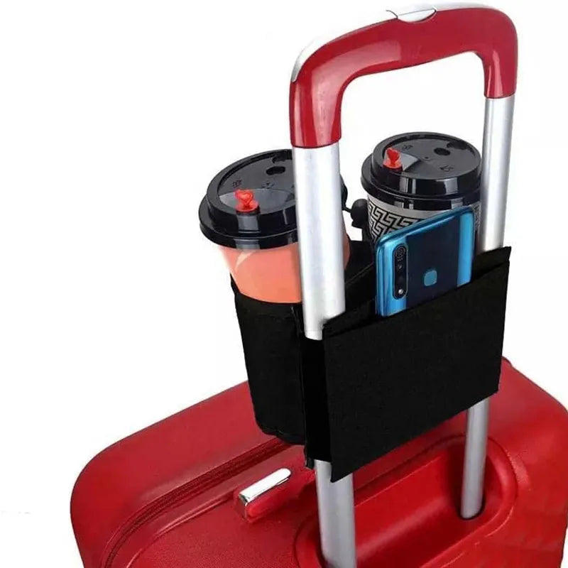 Durable Luggage Travel Cup Holder - Hands-Free Drink Bag - Universal Fit for All Suitcase Handles - New Storage Accessory for Travelers