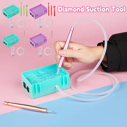 DIY Electric Diamond Painting Pen Set — Portable USB Vacuum Suction Kit