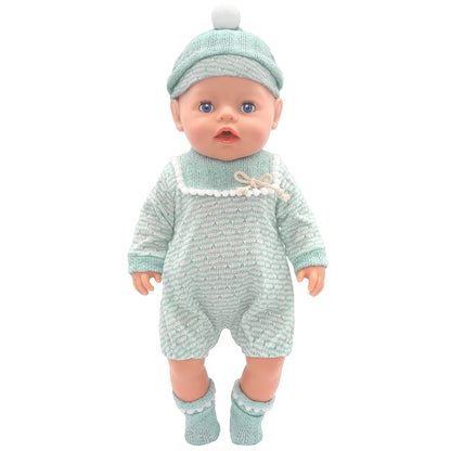 Baby Born Doll Clothes Set – Cute Jumpers, Rompers & Shoes for 13-18 Inch Newborn Dolls, Festival & Birthday Gift