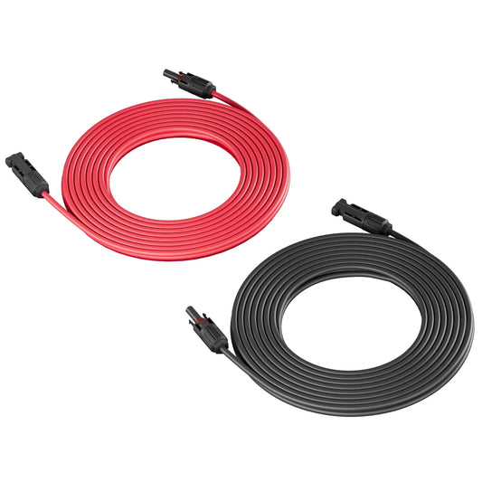 Solar Panel Extension Cable – PV DC Wire 1-10m, 4mm²/6mm² 1000V/1500V with Solar Connector Plugs