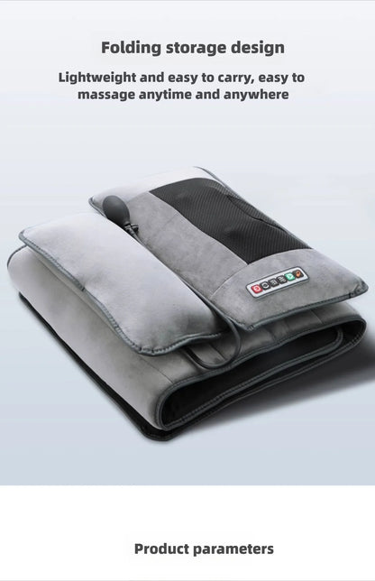 Electric Full Body Massage Mattress with Heating, Kneading & Vibration – Neck and Back Relaxation Pillow with Hand Control and Lumbar Airbag
