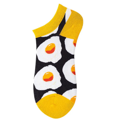 40-Style Colorful Cotton Ankle Socks – Fashion Novelty Short Socks for Men & Women, Funny Animal, Food & Avocado Casual Designs