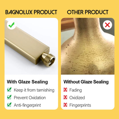 Square Handheld Shower — High-Pressure Brass Hand Shower for Bathroom