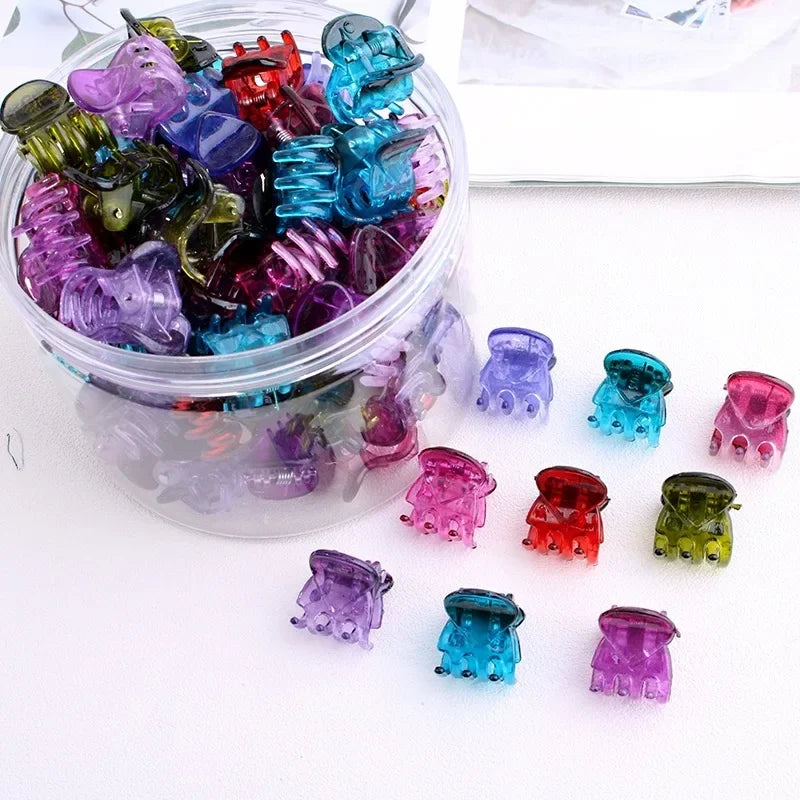 Mini Hair Claw Clips Set - 10-60PCS Plastic Hair Clips for Women & Girls in Black, Brown and Transparent Styles