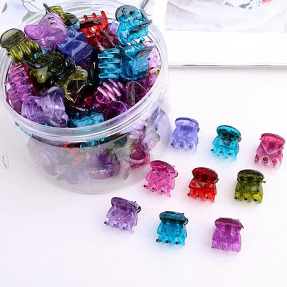 Mini Hair Claw Clips Set - 10-60PCS Plastic Hair Clips for Women & Girls in Black, Brown and Transparent Styles