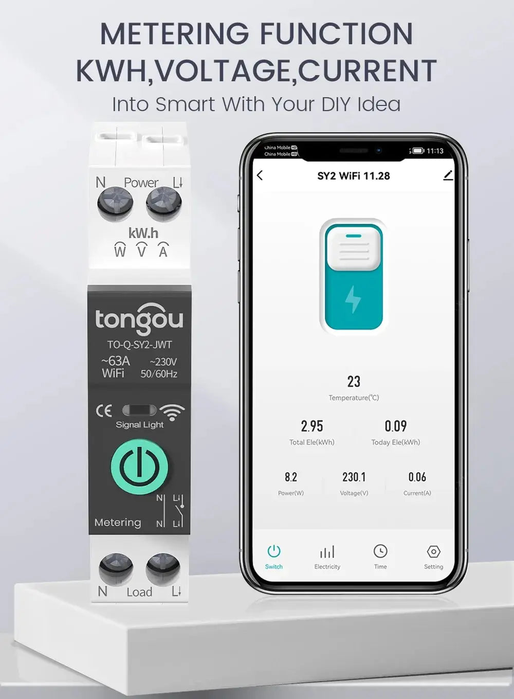 TUYA WiFi/ZigBee Smart Circuit Breaker – MCB with Over Current & Under Voltage Protection, Power Metering, 1-63A Remote Control Switch