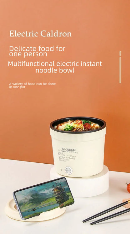 450W Mini Electric Cooking Pot – Multifunctional Rice Cooker, Hot Pot, Noodles, Porridge & Frying Pan