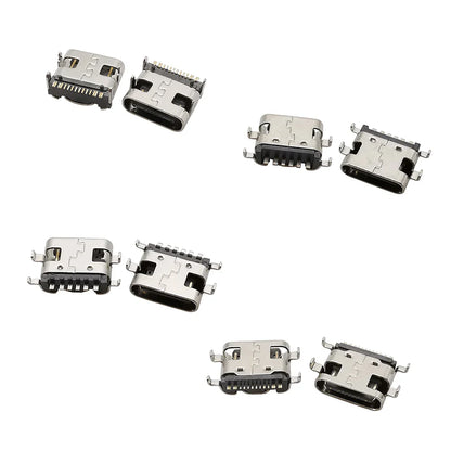 100Pcs Type-C USB Female Charging Socket Connector – 6Pin & 16Pin PCB Soldering DIY Repair Adapter