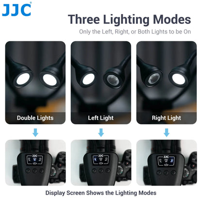 JJC LED Macro Arm Light - Adjustable 10-Level Brightness Photography Lighting for Canon Nikon Sony Olympus Fujifilm DSLR Cameras