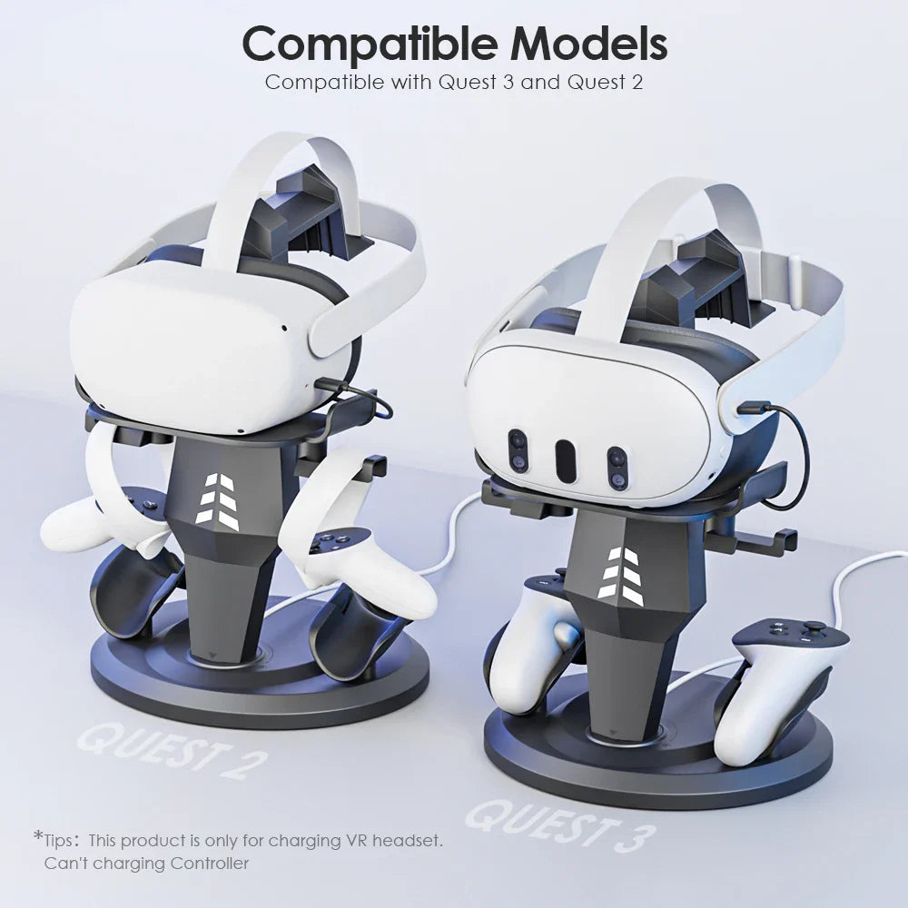 Charging Dock for Meta Oculus Quest 3 – Vertical Stand, Controller Holder & VR Headset Display Base for Quest 2