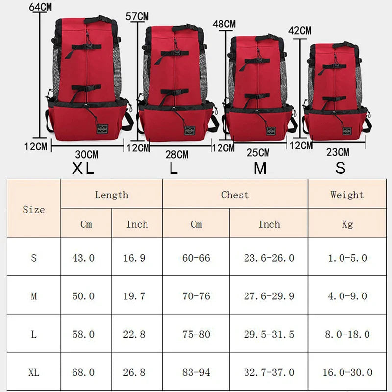 Strong Nylon Dog Carrier Backpack – Breathable Pet Travel Bag for Small & Medium Dogs, Outdoor Cycling Pet Supplies