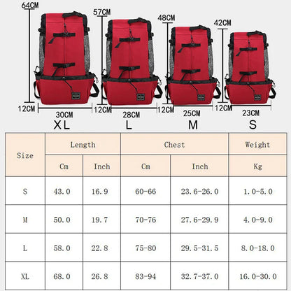 Strong Nylon Dog Carrier Backpack – Breathable Pet Travel Bag for Small & Medium Dogs, Outdoor Cycling Pet Supplies