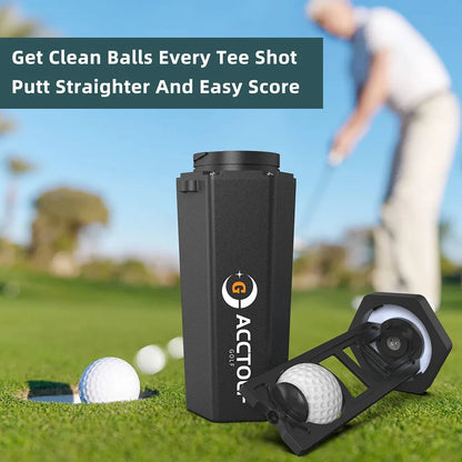 Golf Ball Washer Cleaning Machine – Reusable Towel & Cart Cup Holder, Portable Bag Cleaner Accessories, Perfect Gift