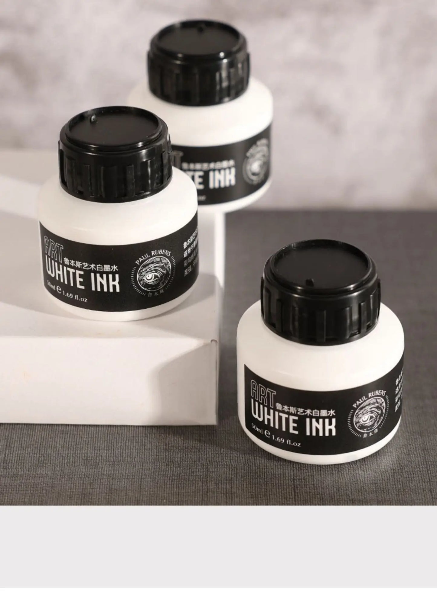 Paul Rubens Cartoonist White Ink 50ml – Highly Opaque Ink for Dip Pen, Brush, Art Lettering, Highlights & Corrections