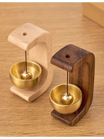 Dopamine Magnetic Indoor Wind Chime – Oak & Walnut Copper Doorbell for Home Decor
