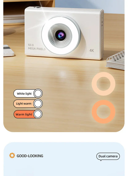 Xiaomi 4K Digital Camera – 50MP Autofocus Portable Retro Camera, CCD Travel & Student Camera