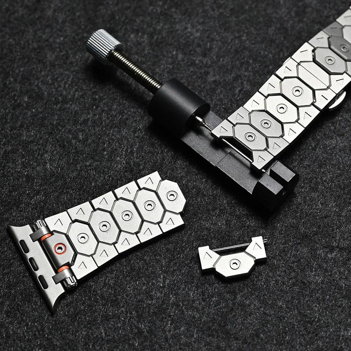 Luxury Titanium Color Apple Watch Band – Stainless Steel Metal Bracelet Strap for Ultra 2, Series 10–5, 42/44/45/49mm iWatch
