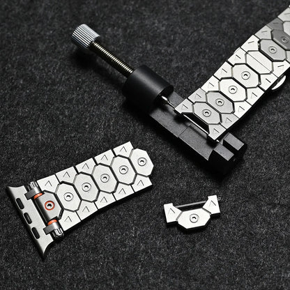 Luxury Titanium Color Apple Watch Band – Stainless Steel Metal Bracelet Strap for Ultra 2, Series 10–5, 42/44/45/49mm iWatch
