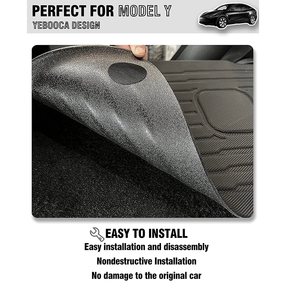 Rear Seat Backrest Protector for Tesla Model Y 2020-2025 – Juniper Trunk Anti-Scratch & Anti-Dirty Mat with Velcro