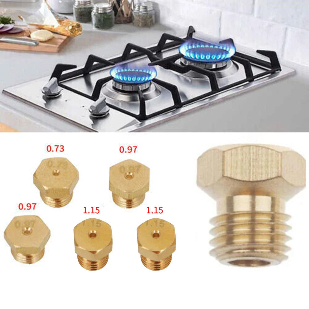 5PCS Burner Gas Conversion Kit – M6 X 0.75 Thread Nozzles for Natural Gas to LPG Hob, Kitchen Parts
