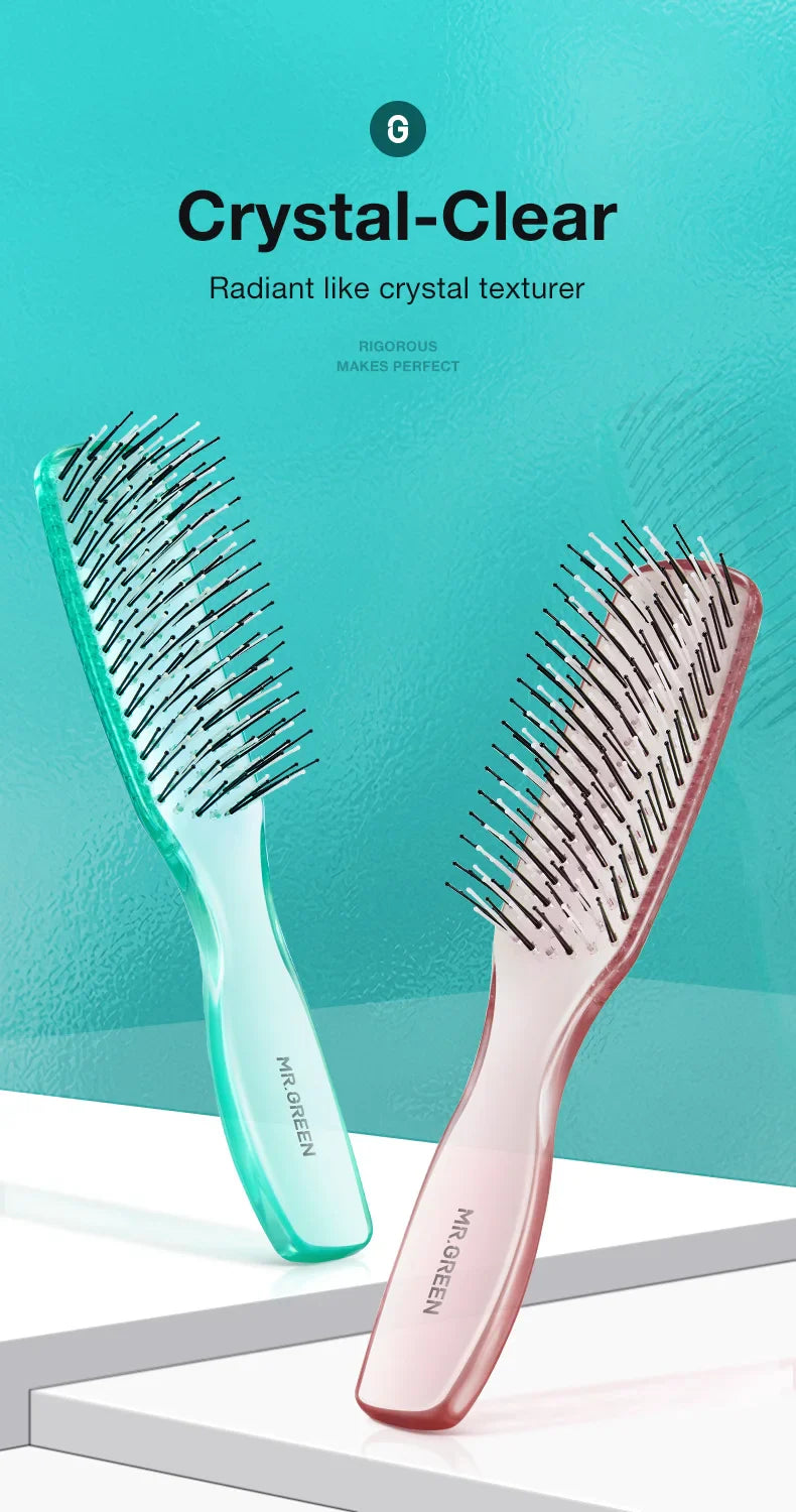 MR.GREEN Hair Brush – Scalp Massage & Volumizing Comb, Fine Tooth Detangling Tool for Long Wet & Dry Hair, Women’s Gift
