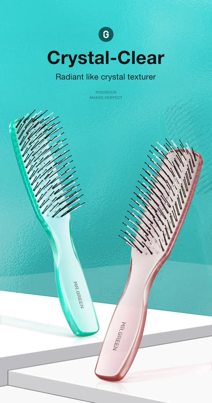 MR.GREEN Hair Brush – Scalp Massage & Volumizing Comb, Fine Tooth Detangling Tool for Long Wet & Dry Hair, Women’s Gift