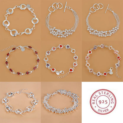 925 Sterling Silver Bead Bracelet – High-Quality Romantic Chain for Women, Fashion Jewelry Gift for Engagement, Party & Wedding